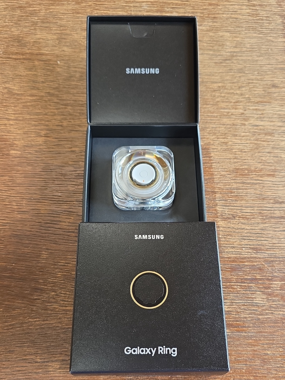 Samsung Galaxy Ring, Titanium Gold, Size 9 (Model SM-Q509NZDAXAR).